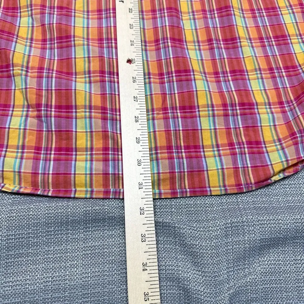 Vintage Polo‎ Ralph Lauren Shirt Men Large Plaid Colorful Preppy Y2K